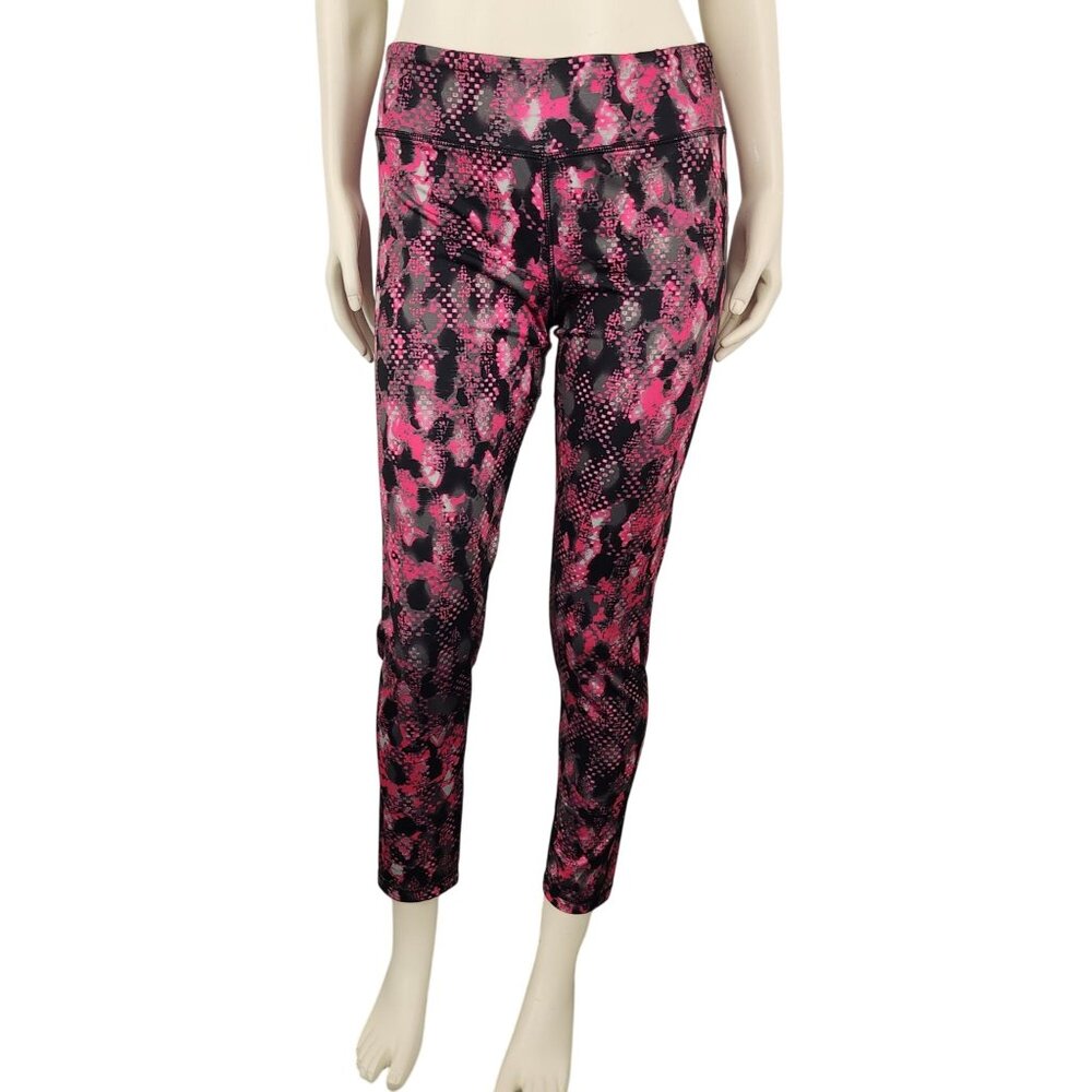 Women's High Energy Hot Pink Black Gray Leggings Size Large Pants Full Length
